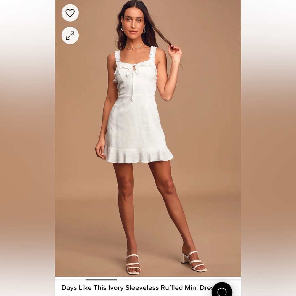 Days Like This Ivory Sleeveless Ruffled Mini Dress
